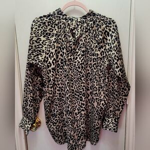 LOFT Leopard long-sleeve tunic  size small EUC